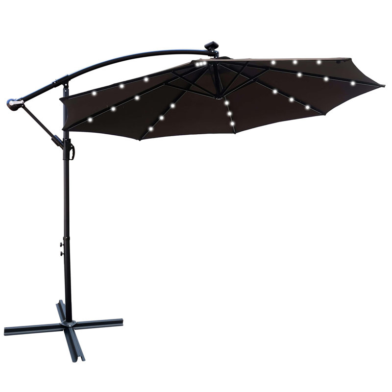 10 ft Outdoor selling Patio Umbrella Solar Powered LED Lighted Sun Shade Market Waterpro